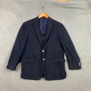 Robert Talbott Carmel Blazer Sport Coat Size 42 Navy Two Button‎ Wool Jacket